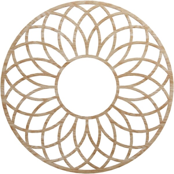 Ekena Millwork Cannes Wood Fretwork Pierced Ceiling Medallion, Red Oak, 36"OD x 12 1/4"ID x 3/8"T CMWP36X36X0375CNRO - main